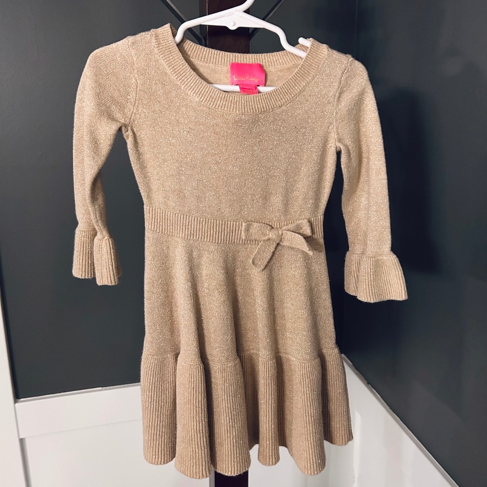 Lilly Pulitzer 2T gold sparkle dress